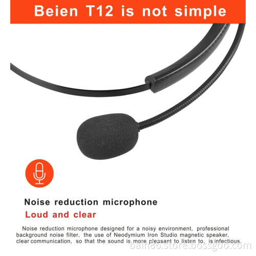 T12 noise-cancelling over-ear customer service headset music game learning